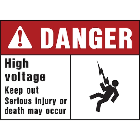 Hy-Ko Danger High Voltage Sign 10" x 14", 5PK, A00401 A00401